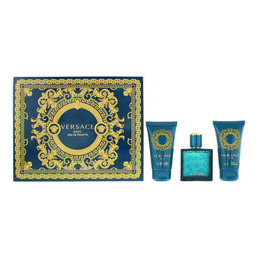 Versace Eros 3 Piece Gift Set: Eau de Toilette 50ml - Shower Gel 50ml - Aftershave Balm 50ml