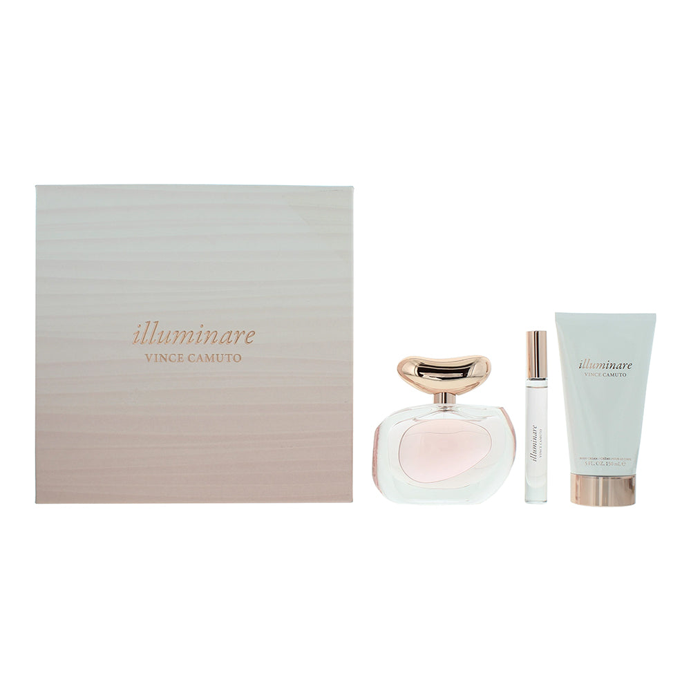 Vince Camuto Illuminare 3 Piece Gift Set: Eau de Parfum 100ml - Eau de Parfum Rollerball 10ml - Body Cream 150ml