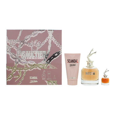 Jean Paul Gaultier Scandal 3 Piece Gift Set: Eau de Parfum 80ml - Body Lotion 75ml - Eau de Parfum 6ml