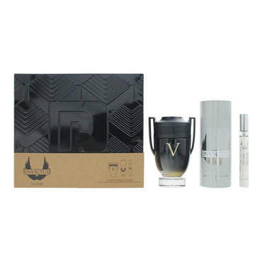 Paco Rabanne Invictus Victory 3 Piece Gift Set: Eau de Parfum 100ml - Eau de Parfum 10ml - Deodorant Spray 150ml