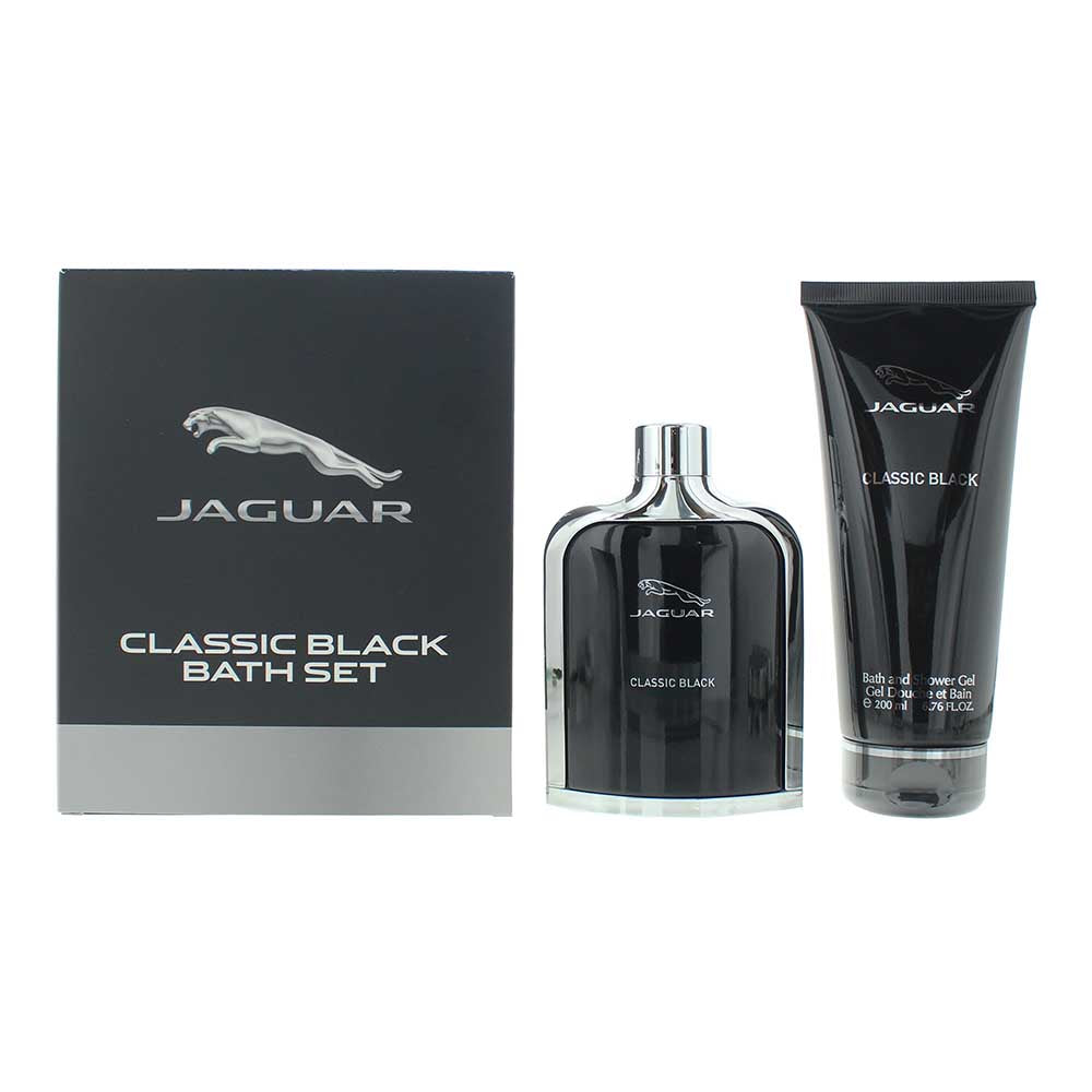 Jaguar Classic Black 2 Piece Gift Set: Eau De Toilette 100ml - Bath  Shower Gel 200ml