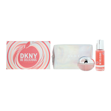 DKNY Be Delicious Fresh Blossom 3 Piece Gift Set: Eau de Parfum 100ml - Body Mist 125ml - Pouch