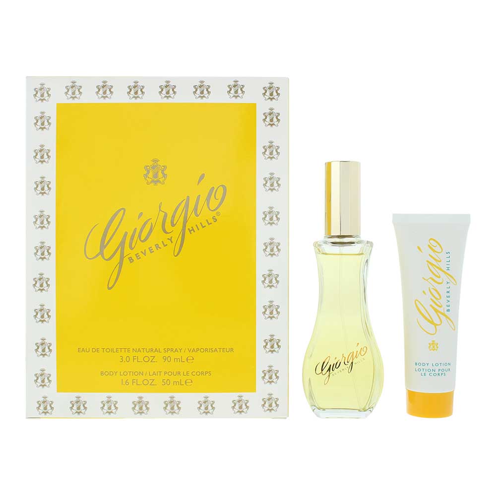 Giorgio Beverly Hills Yellow 2 Piece Gift Set: Eau De Parfum 90ml - Body Lotion 50ml
