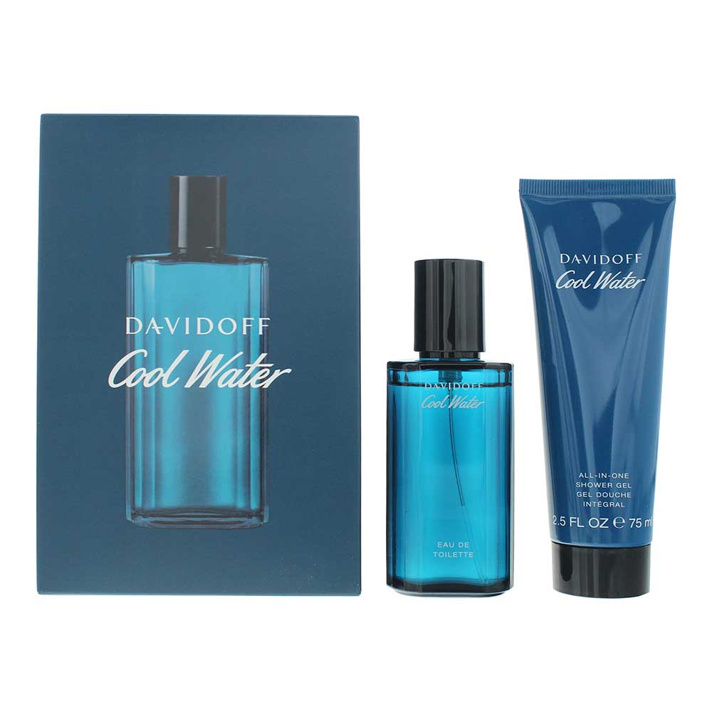 Davidoff Cool Water For Him 2 Piece Gift Set: Eau De Toilette 40ml - Shower Gel 75ml