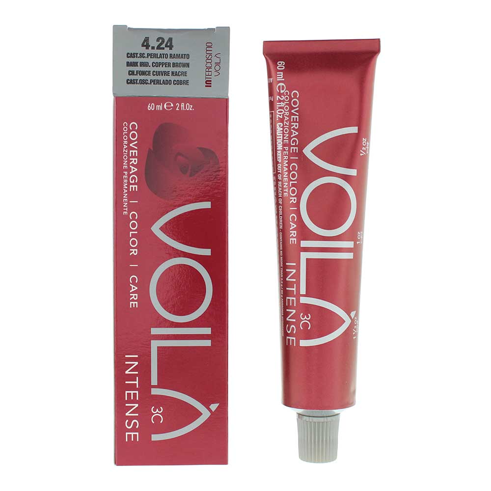 Intercosmo Voilà Intense 4.24 Dark Irdi Copper Brown Hair Colour 60ml