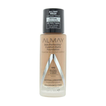 Almay Skin Perfecting Comfort Matte 190 Neutral Toasted Almond Foundation 30ml