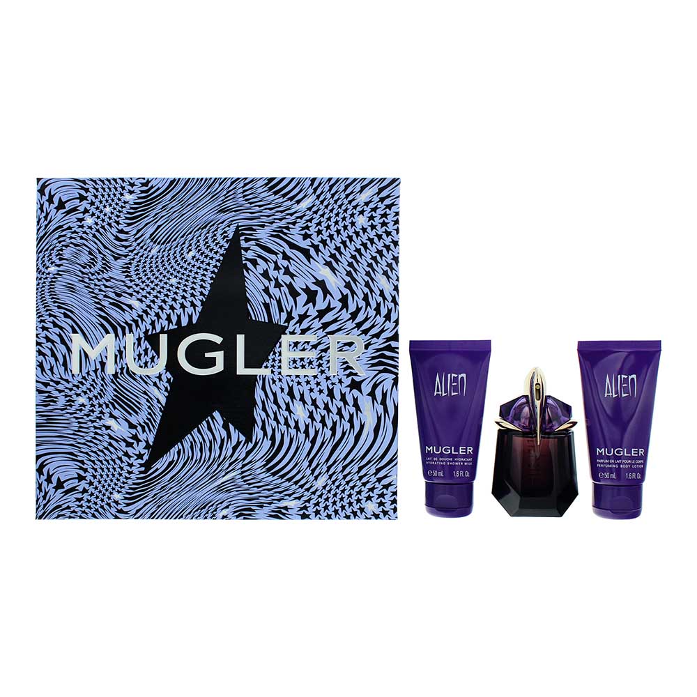 Mugler Alien 3 Piece Gift Set: Eau de Parfum 30ml - Body Lotion 50ml - Shower Gel 50ml