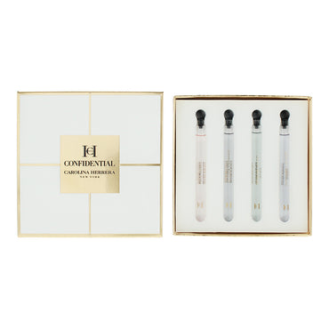Carolina Herrera Confidential 4 Piece Gift Set: Eau De Toilette 4ml Mini Set: Oeange Affair + Bergamot Bloom + Vetiver Paradise + Rose Cruise