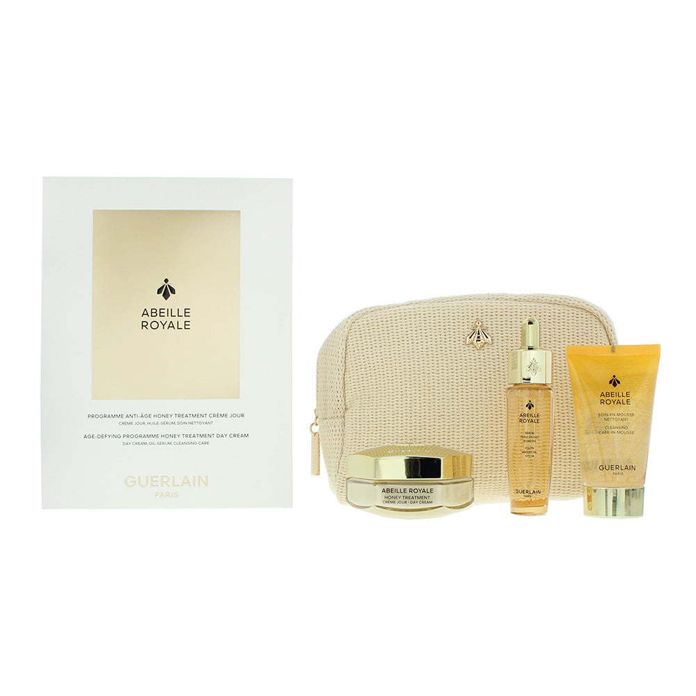 Guerlain Abeille Royale 3 Piece Gift Set: Day Cream 50ml - Cleansing Foam 40ml - Oil Serum 15ml