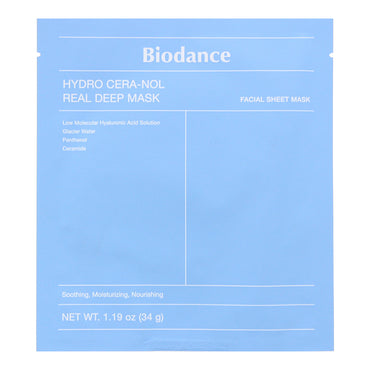 Biodance Hydro Cera-Nol Real Deep Mask Sheets 4 x 34g
