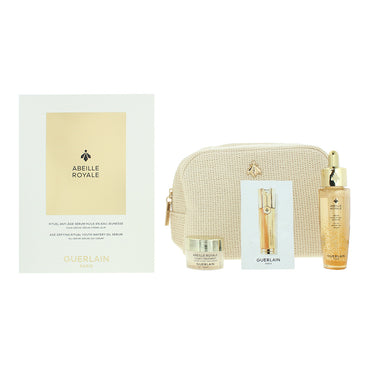 Guerlain Abeille Royale 3 Piece Gift Set: Day Cream 7ml - Oil In Water Serum 30ml - Renew  Repair Serum 7 x 0.6g + Case