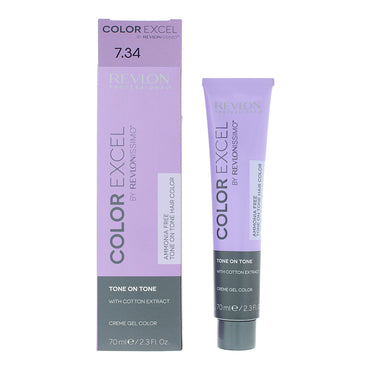 Revlon Color Excel 7.34 Medium Golden Copper Blonde Creme Gel Hair Colour 70ml