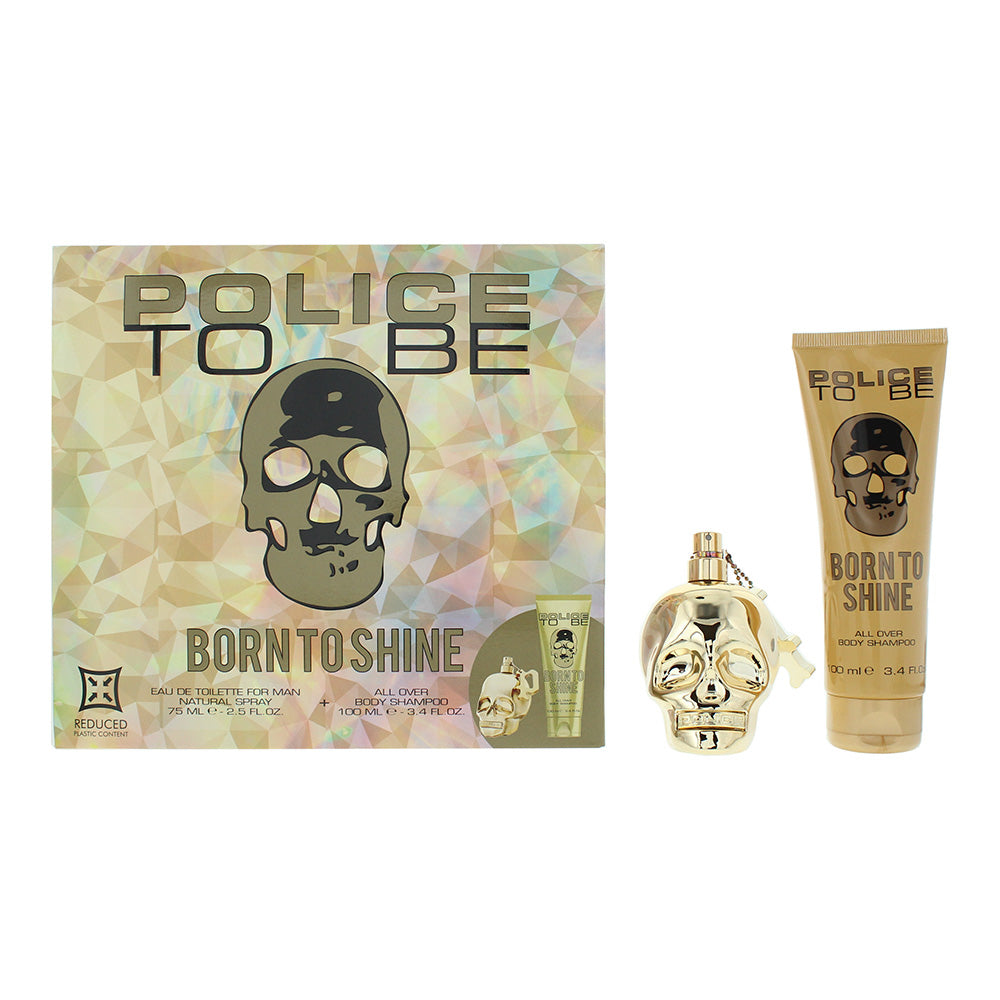 Police To Be Born To Shine For Man 2 Piece Gift Set: Eau de Toilette 75ml - Body Lotion 100ml