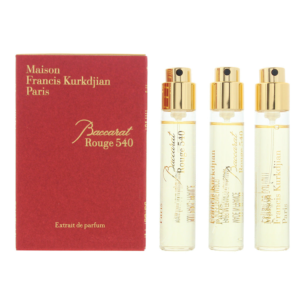 Maison Francis Kurkdjian Baccarat Rouge 540 Travel Refills 3 Piece Gift Set: Extrait de Parfum 3 x 11ml
