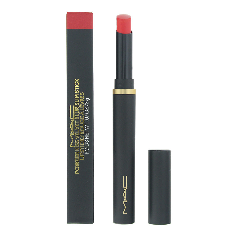 MAC Powder Kiss Velvet Blur Slim Stick 875 Devoted To Danger Lipstick 2g