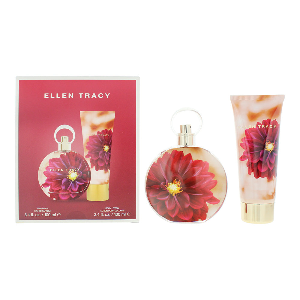 Ellen Tracy Dream Florals Red Dahlia Photobox 2 Piece Gift Set: EDP 100ml - BL 100ml