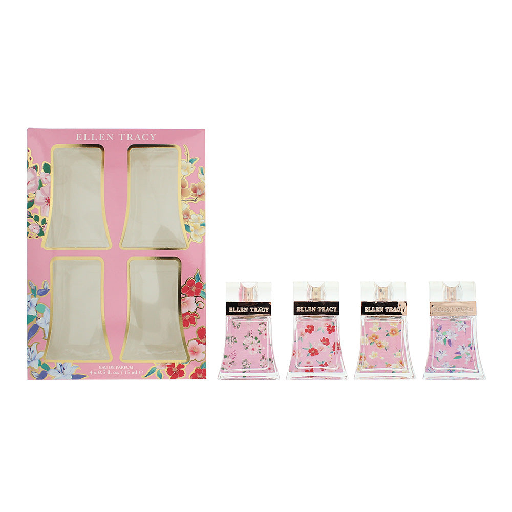 Ellen Tracy Classic Florals Pink Coffret 4 Piece Gift Set: EDP 4 x 15ml