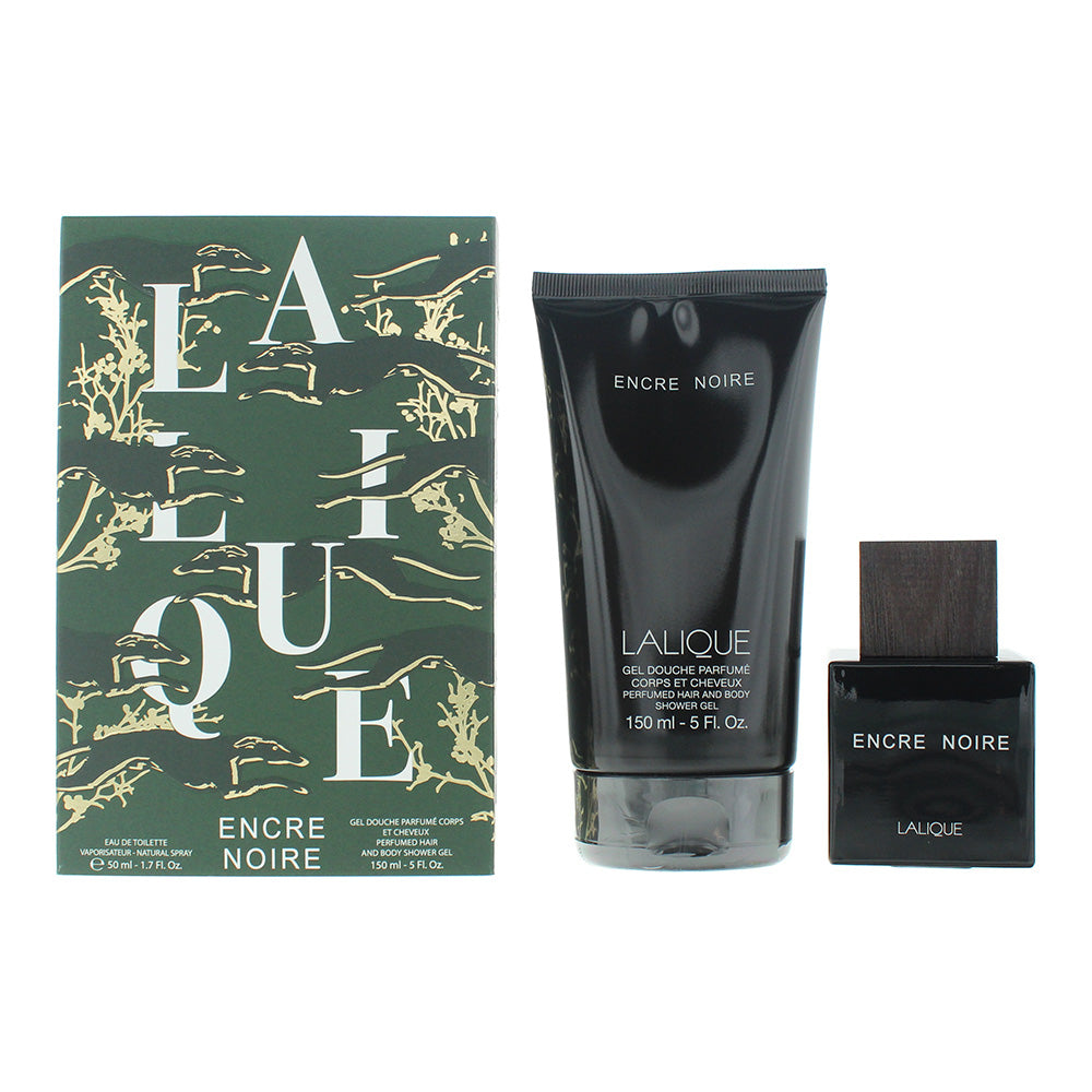 Lalique Encre Noire 2 Piece Gift Set: Eau de Toilette 50ml - Shower Gel 150ml
