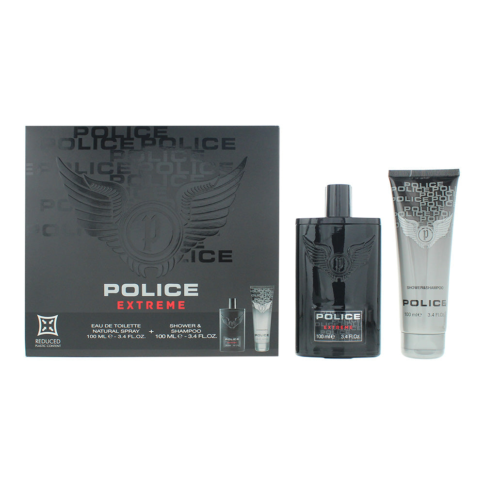 Police Extreme 2 Piece Gift Set: Eau De Toilette 100ml + Shower  Shampoo 100ml