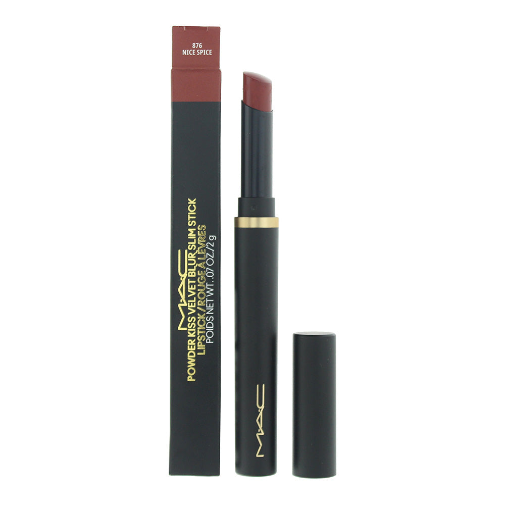 MAC Powder Kiss Velvet Blur Slim 876 Nice Spice Lipstick 2g