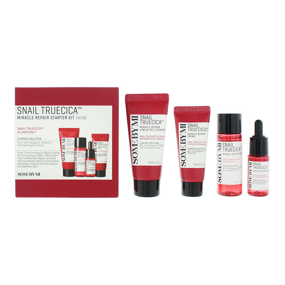 Some By Mi Snail Truecica 4 Piece Gift Set: Cleansing Gel 30ml - Toner 30ml - Serum 10ml - Cream 20g