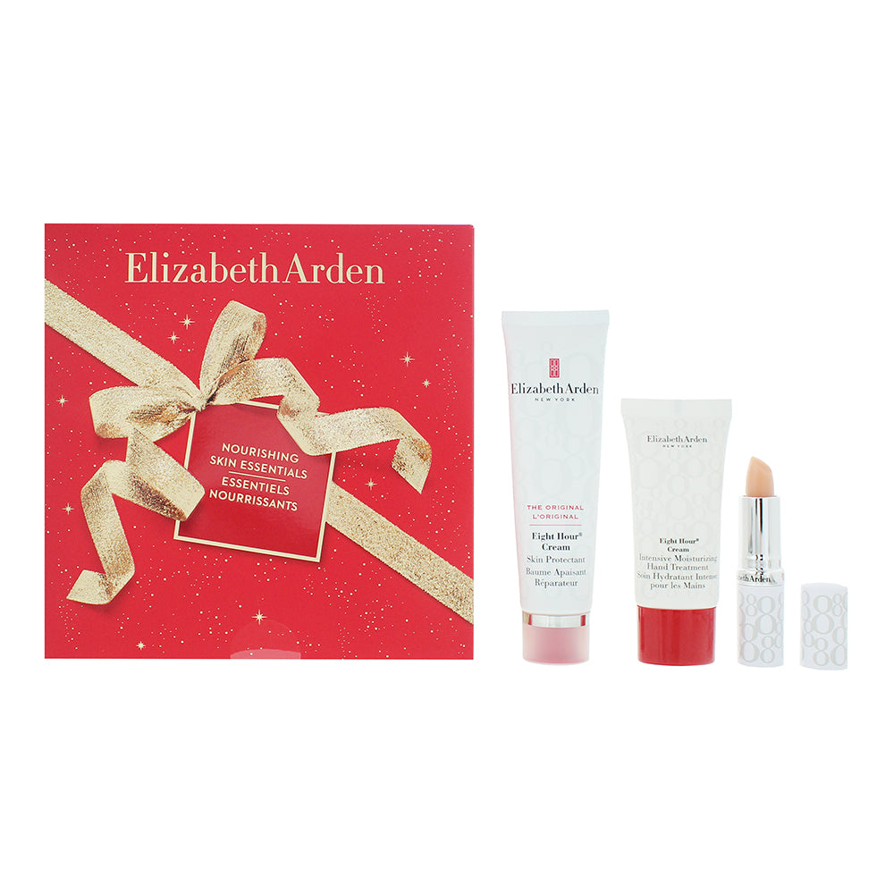 Elizabeth Arden Eight Hour 3 Piece Gift Set: Face Cream 50ml - Hand Cream 30ml - Lip Balm 3.5g