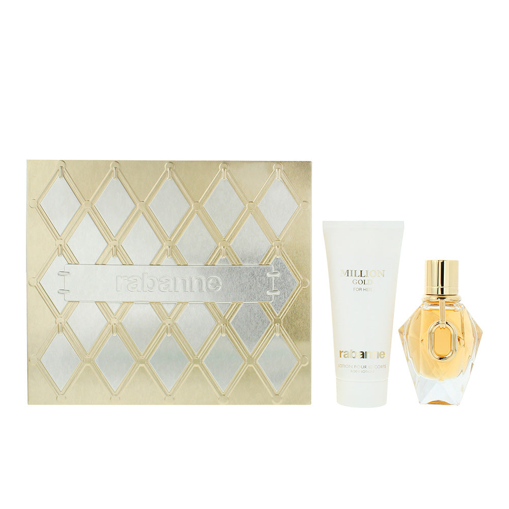 Rabanne Million Gold For Her 2 Piece Gift Set: Eau de Parfum 50ml - Body Lotion 100ml