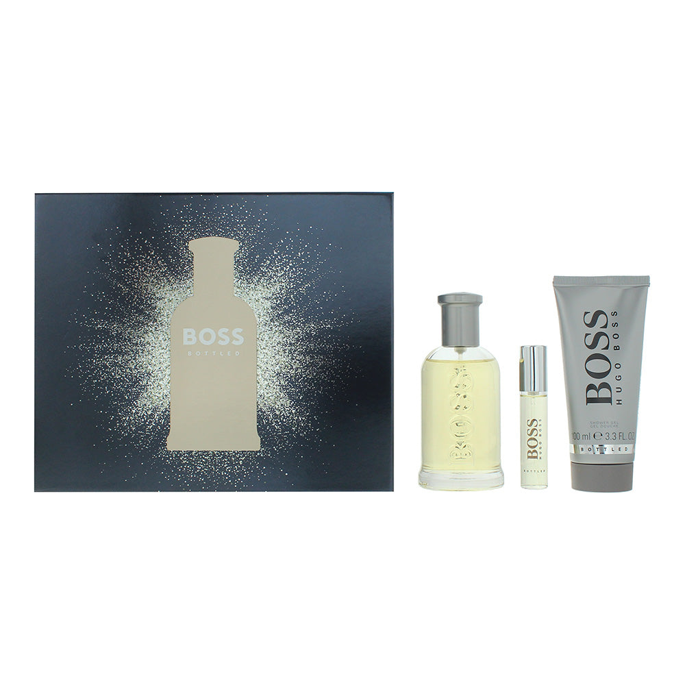 Hugo Boss Bottled 3 Piece Gift Set: Eau de Toilette 100ml - Eau de Toilette 10ml - Shower Gel 100ml