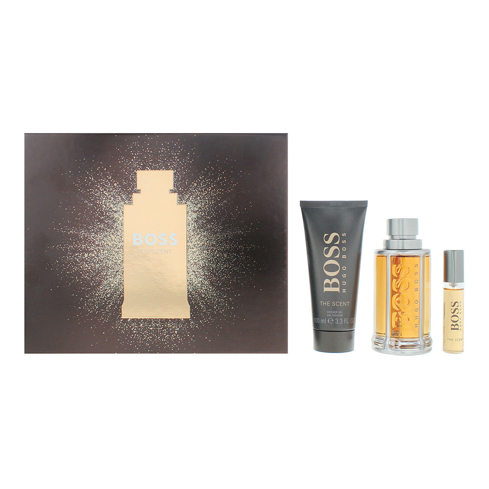Hugo Boss The Scent For Men 3 Piece Gift Set: Eau de Toilette 100ml - Eau de Toilette 10ml - Shower Gel 100ml