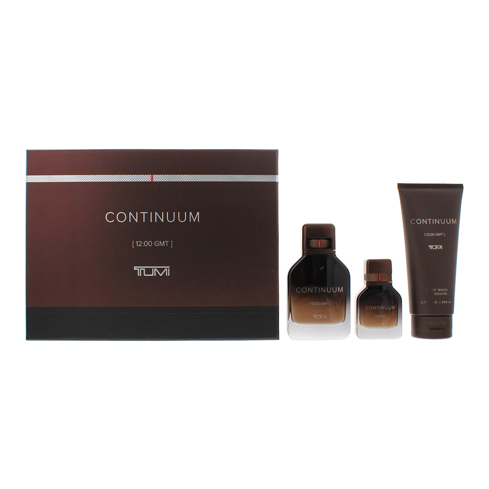 TUMI Continuum 3 Piece Gift Set: Eau de Parfum 100ml - Eau de Parfum 30ml - Body