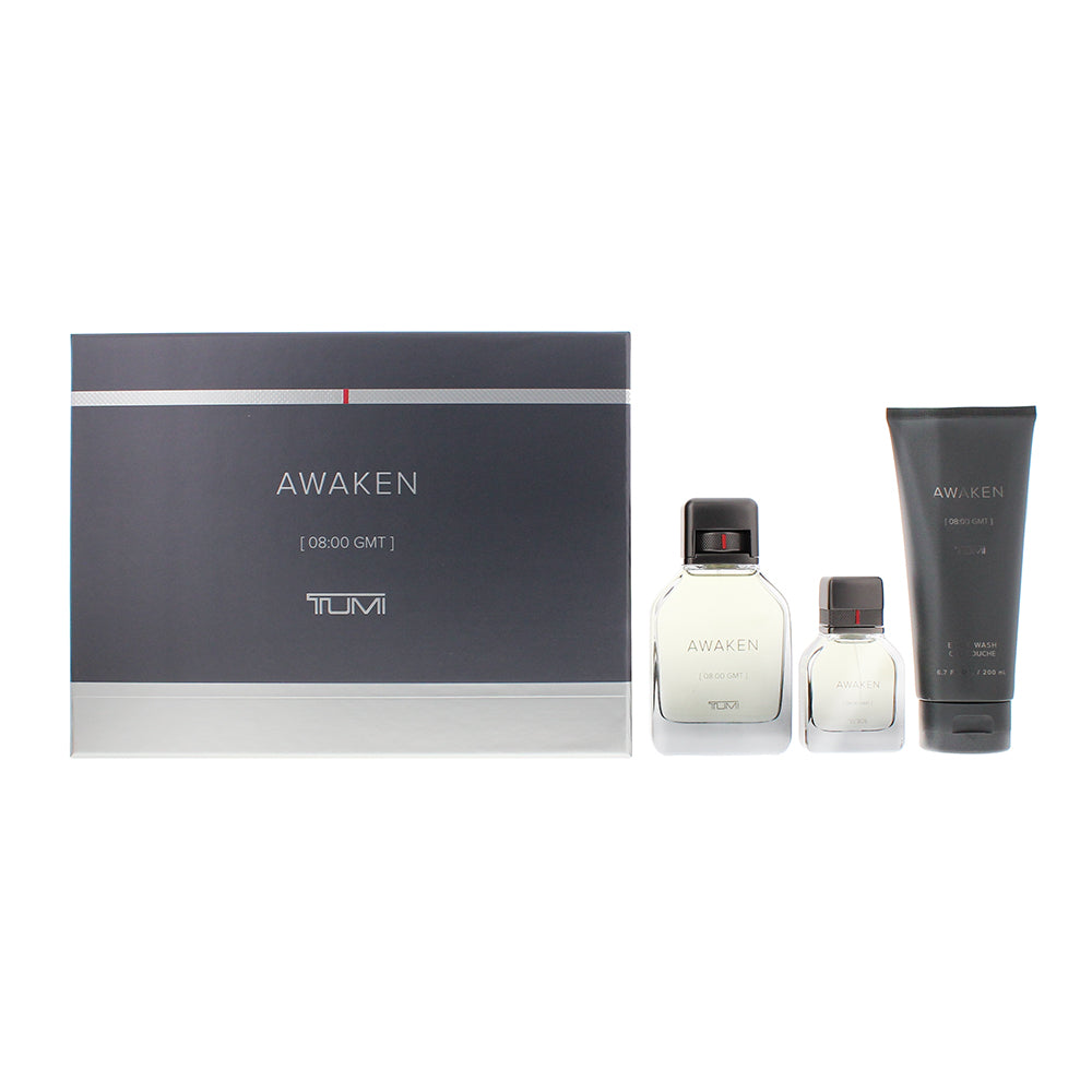 TUMI Awaken 3 Piece Gift Set: Eau de Parfum 100ml - Eau de Parfum 30ml - Body Wa