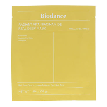 Biodance Radiant Vita Niacinamide Real Deep Mask Sheet 1 x 34g