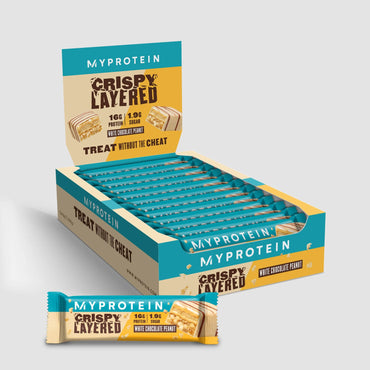 MyProtein Crispy Layered Bar – White Chocolate Peanut – 12x58g