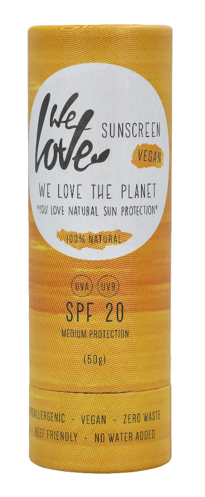 We Love The Planet Vegan Sunscreen Stick SPF20 50 gr