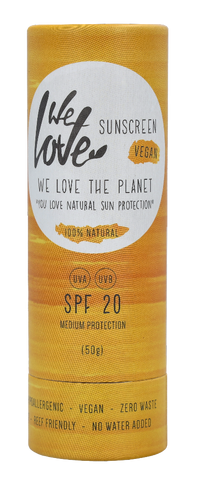 We Love The Planet Vegan Sunscreen Stick SPF20 50 g