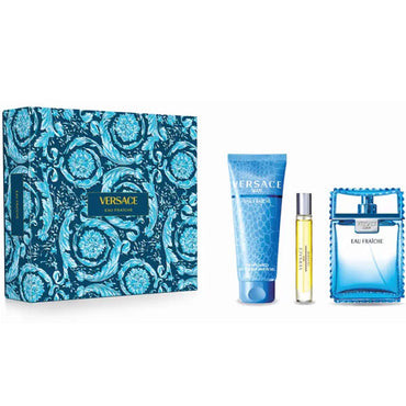 VERSACE EAU FRAICHE SET: EDT SPRAY 100ML + SG 150ML + EDT SPRAY 10ML