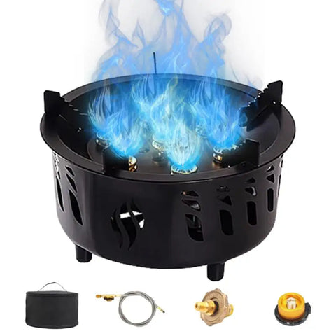 Camping Gas Burner 7-Core Strong Fire Power Portable Cassette Stove Carrying Bag Outdoor Camping Hiking fishing Supplies