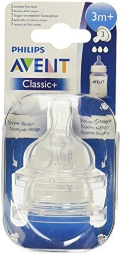 Philips Avent butelka dla niemowląt Classic+ smoczek | średni |3m+| 2 szt
