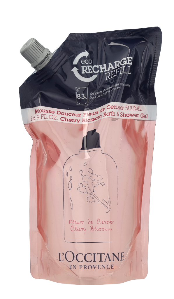 L'Occitane Cherry Blossom Bath & Shower Gel - Refill 500 ml