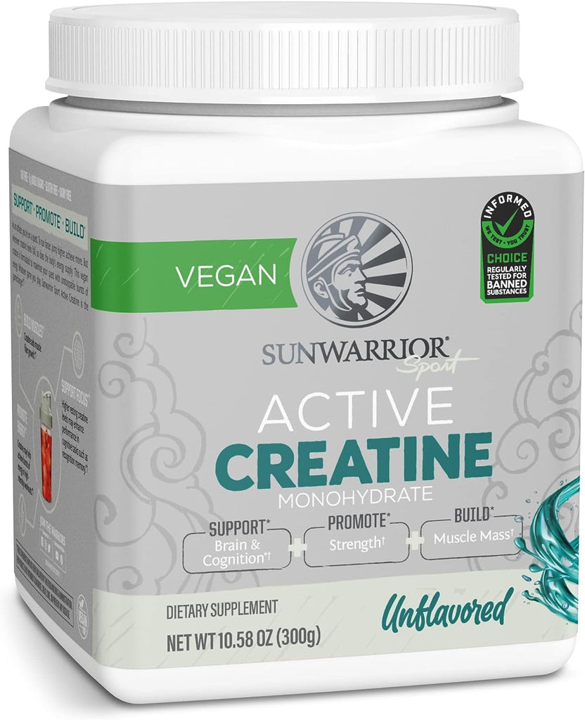 Sunwarrior, Sport, aktives Kreatin-Monohydrat, geschmacksneutral, 10,58 oz (300 g)