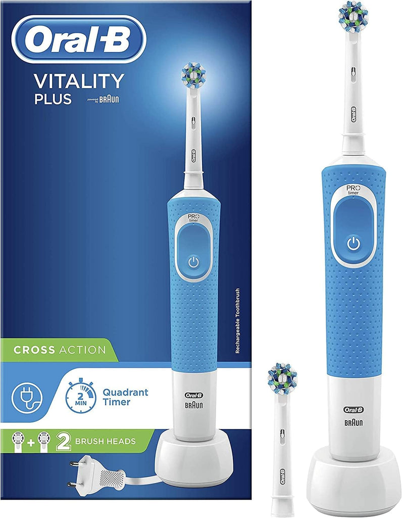 Braun tandbørste | vitalitet plus | krydse | blå | 2 hoved