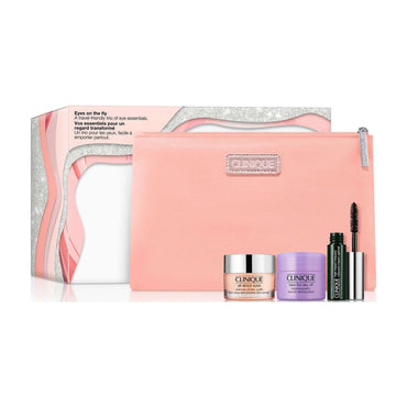 CLINIQUE ALL ABOUT EYES SET - EYE CREAM 15ML +  BLACK MASCARA 3.5ML + CLEANSING BALM 15ML