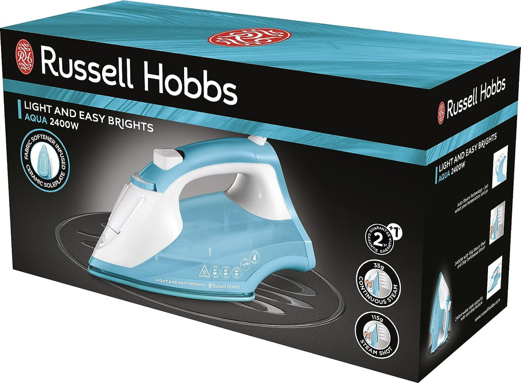 Russell Hobbs Iron | 2400w | Lätt och lätt Ljus | 35g/m | Aqua