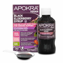 Apokra Elderberry Plant-Based Vitamin C & Zinc Syrup 150ml