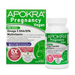 Apokra Pregnancy Vegan Omega 3 Multivitamin Prenatal 60 Tablets