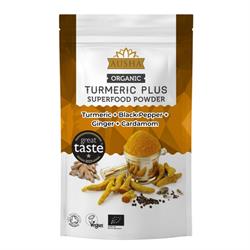 AUSHA Organic Turmeric Powder with Black Pepper Ginger Cardamom 250g