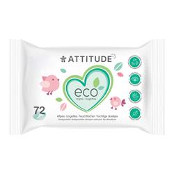 Attitude Biodegradable Baby Wipes Fragrance-free 72 wipes