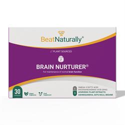 BeatNaturally FREE Brain Nurturer - Memory Focus & De-Stress  30 Capsules