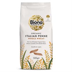 Biona Organic Wholewheat Penne Pasta 500g