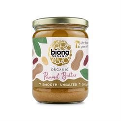 Biona Biona Organic Peanut Butter Smooth Unsalted 500g